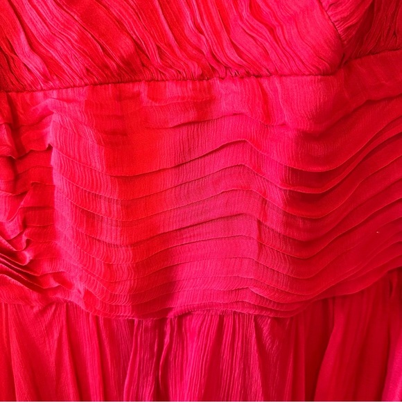 Tadashi Shoji Plus Size Red Silk Sleeveless Dress - Picture 3 of 10